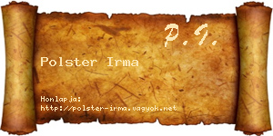 Polster Irma névjegykártya